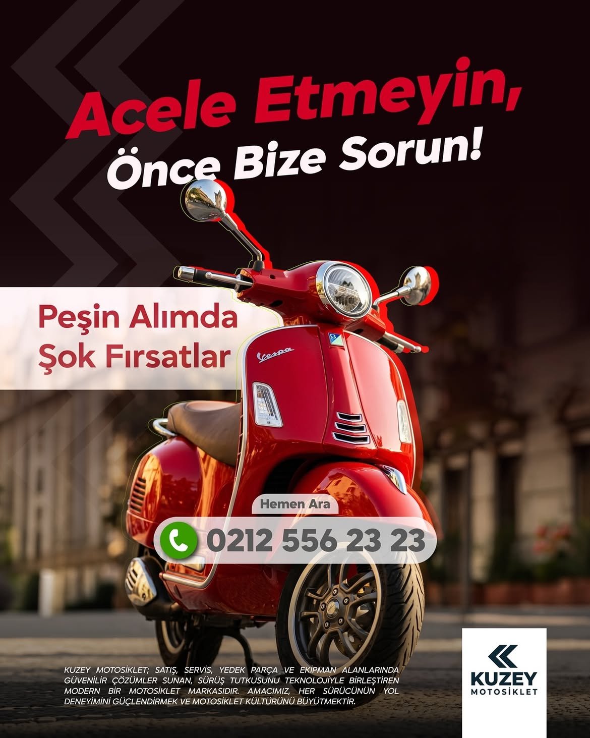 Vespa peşin alım kampanya kreatifi
