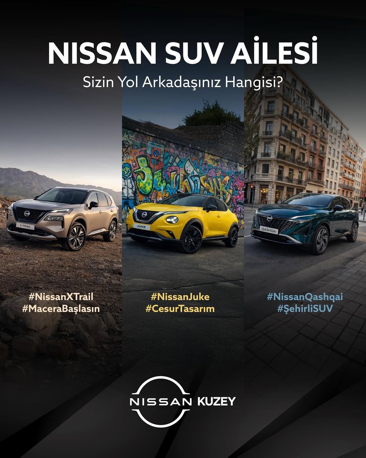 Nissan SUV ailesi karşılaştırma kreatifi